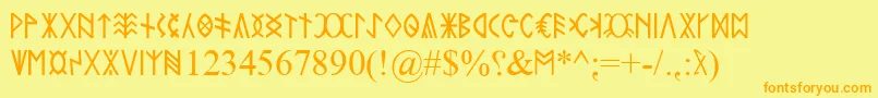 RovasKiterjesztett Font – Orange Fonts on Yellow Background