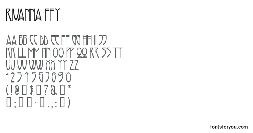 Czcionka Rivanna ffy – alfabet, cyfry, specjalne znaki