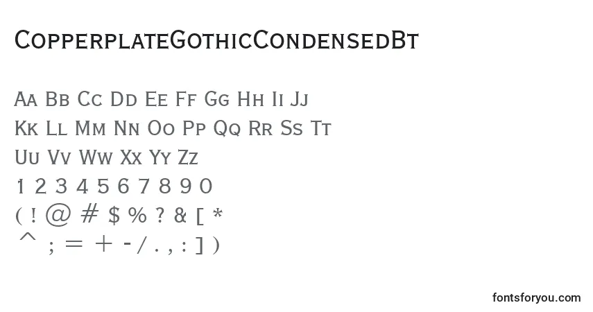 Шрифт CopperplateGothicCondensedBt – алфавит, цифры, специальные символы