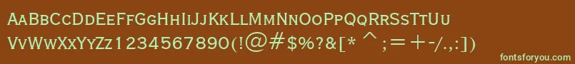 Шрифт CopperplateGothicCondensedBt – зелёные шрифты на коричневом фоне