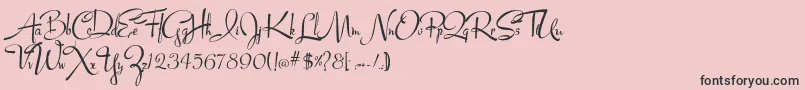 フォントLucyscript – ピンクの背景に黒い文字
