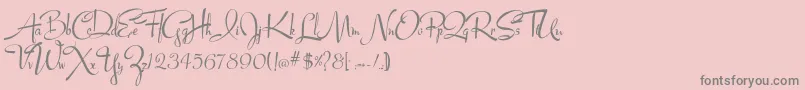 Lucyscript Font – Gray Fonts on Pink Background