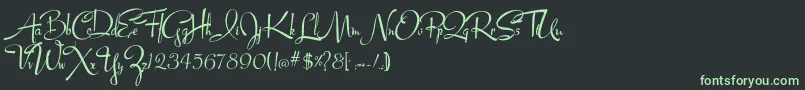 Lucyscript Font – Green Fonts on Black Background