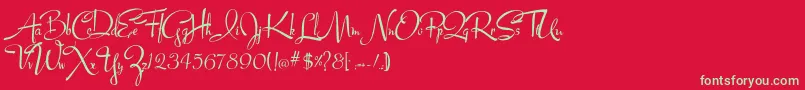 Lucyscript Font – Green Fonts on Red Background