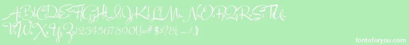 Lucyscript Font – White Fonts on Green Background
