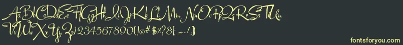 Lucyscript Font – Yellow Fonts on Black Background
