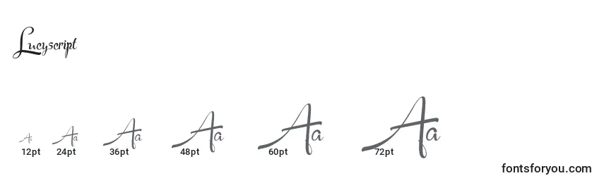 Размеры шрифта Lucyscript