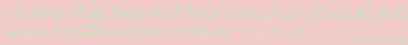 Kimmee Font – Green Fonts on Pink Background