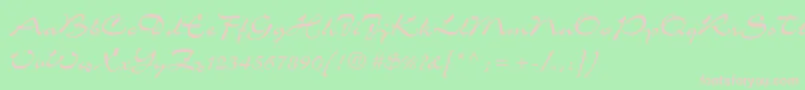 Kimmee Font – Pink Fonts on Green Background