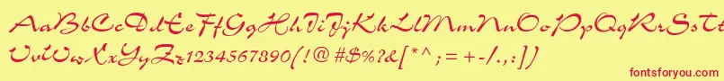 Kimmee Font – Red Fonts on Yellow Background