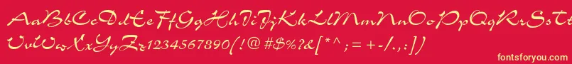 Kimmee Font – Yellow Fonts on Red Background