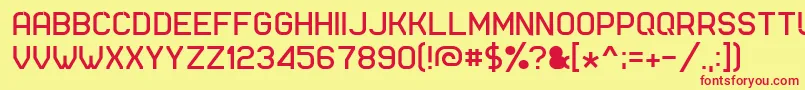 Ft74 Font – Red Fonts on Yellow Background