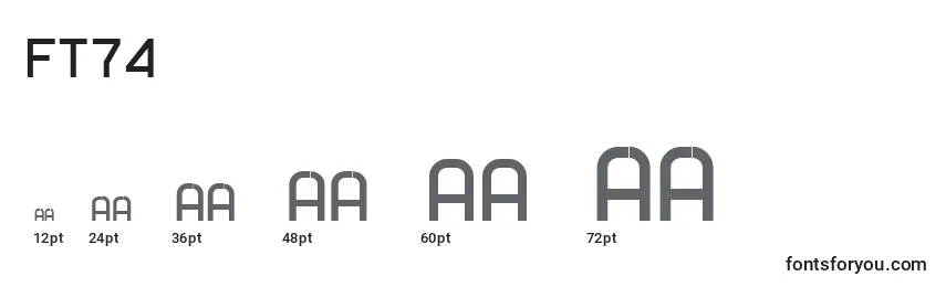 Размеры шрифта Ft74