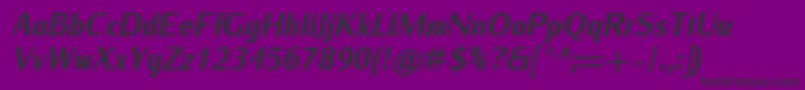 IwonacondheavyItalic Font – Black Fonts on Purple Background