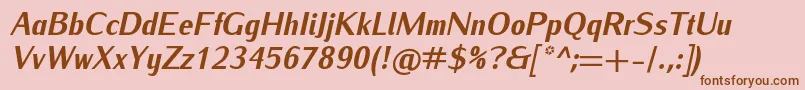 IwonacondheavyItalic Font – Brown Fonts on Pink Background