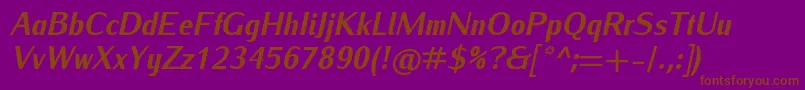 IwonacondheavyItalic Font – Brown Fonts on Purple Background
