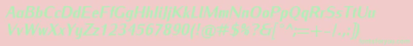 IwonacondheavyItalic Font – Green Fonts on Pink Background