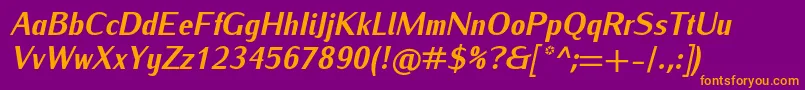 IwonacondheavyItalic Font – Orange Fonts on Purple Background