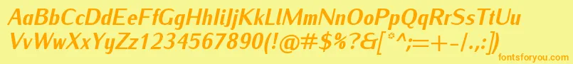 IwonacondheavyItalic Font – Orange Fonts on Yellow Background