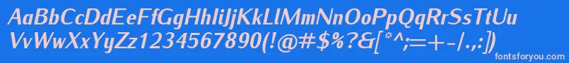 Czcionka IwonacondheavyItalic – różowe czcionki na niebieskim tle