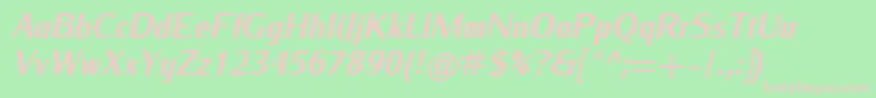 IwonacondheavyItalic Font – Pink Fonts on Green Background
