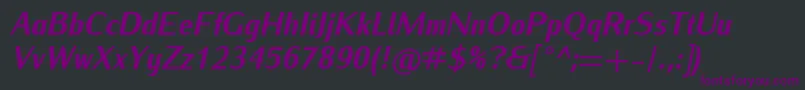 IwonacondheavyItalic Font – Purple Fonts on Black Background