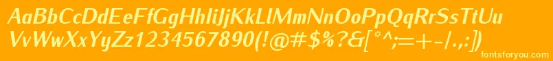 IwonacondheavyItalic Font – Yellow Fonts on Orange Background