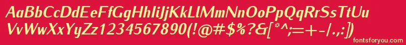 IwonacondheavyItalic Font – Yellow Fonts on Red Background