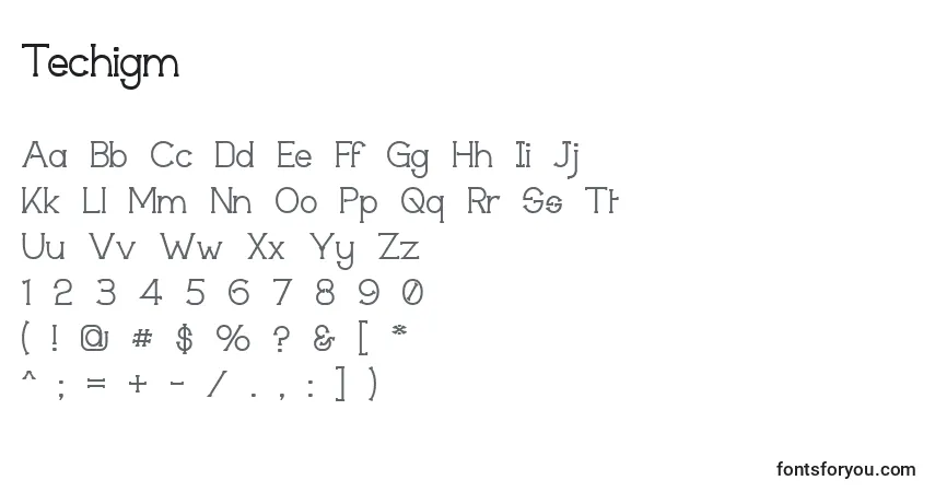 Techigmフォント–アルファベット、数字、特殊文字
