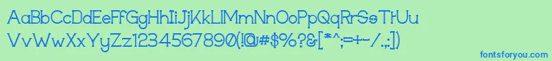 Techigm Font – Blue Fonts on Green Background