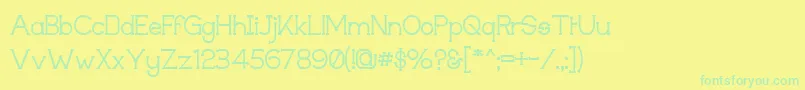 フォントTechigm – 黄色い背景に緑の文字