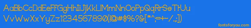 Techigm Font – Orange Fonts on Blue Background