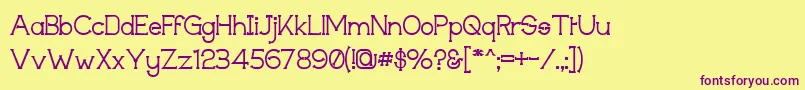 Techigm Font – Purple Fonts on Yellow Background