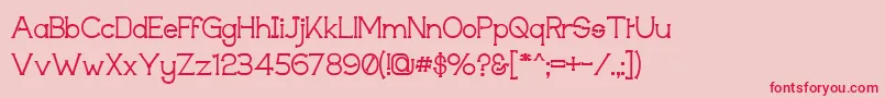フォントTechigm – ピンクの背景に赤い文字