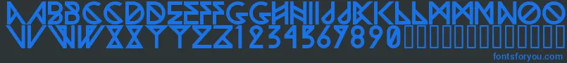 WoodwarriorRegular Font – Blue Fonts on Black Background