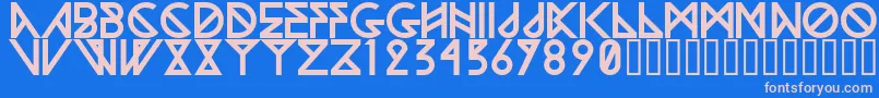 WoodwarriorRegular Font – Pink Fonts on Blue Background