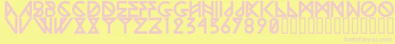 WoodwarriorRegular Font – Pink Fonts on Yellow Background