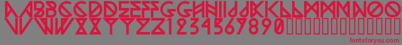 WoodwarriorRegular Font – Red Fonts on Gray Background