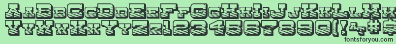 フォントDryGoodsEmporiumSmcJl – 緑の背景に黒い文字