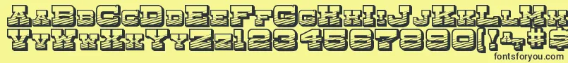 Шрифт DryGoodsEmporiumSmcJl – чёрные шрифты на жёлтом фоне