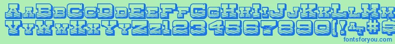Шрифт DryGoodsEmporiumSmcJl – синие шрифты на зелёном фоне