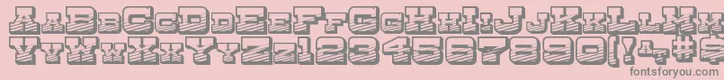 フォントDryGoodsEmporiumSmcJl – ピンクの背景に灰色の文字