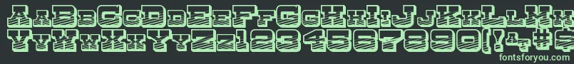 フォントDryGoodsEmporiumSmcJl – 黒い背景に緑の文字