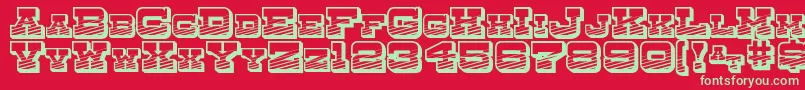 Шрифт DryGoodsEmporiumSmcJl – зелёные шрифты на красном фоне