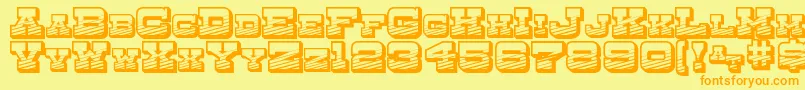 DryGoodsEmporiumSmcJl Font – Orange Fonts on Yellow Background