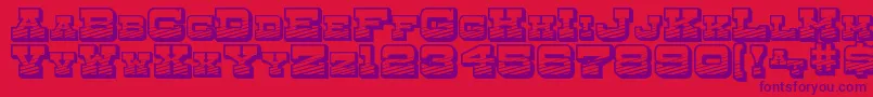 Fonte DryGoodsEmporiumSmcJl – fontes roxas em um fundo vermelho
