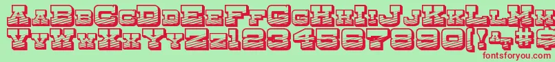 DryGoodsEmporiumSmcJl-Schriftart – Rote Schriften auf grünem Hintergrund