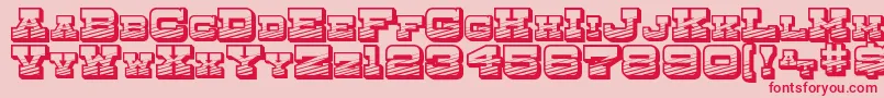 DryGoodsEmporiumSmcJl-fontti – punaiset fontit vaaleanpunaisella taustalla