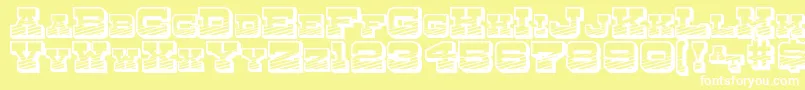 フォントDryGoodsEmporiumSmcJl – 黄色い背景に白い文字