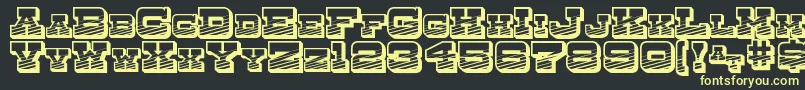 フォントDryGoodsEmporiumSmcJl – 黒い背景に黄色の文字